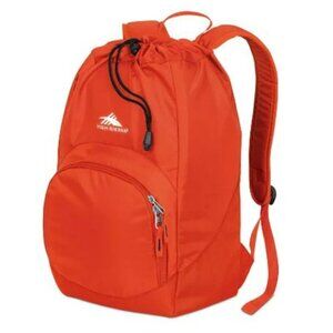 High Sierra Red Orange Synch Nylon Drawstring Backpack Knapsack Bag